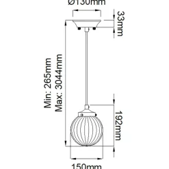 Store Kremowa lampa wisząca z kloszem DL-COSMOS-1P z serii COSMOS Żyrandole Nowoczesne