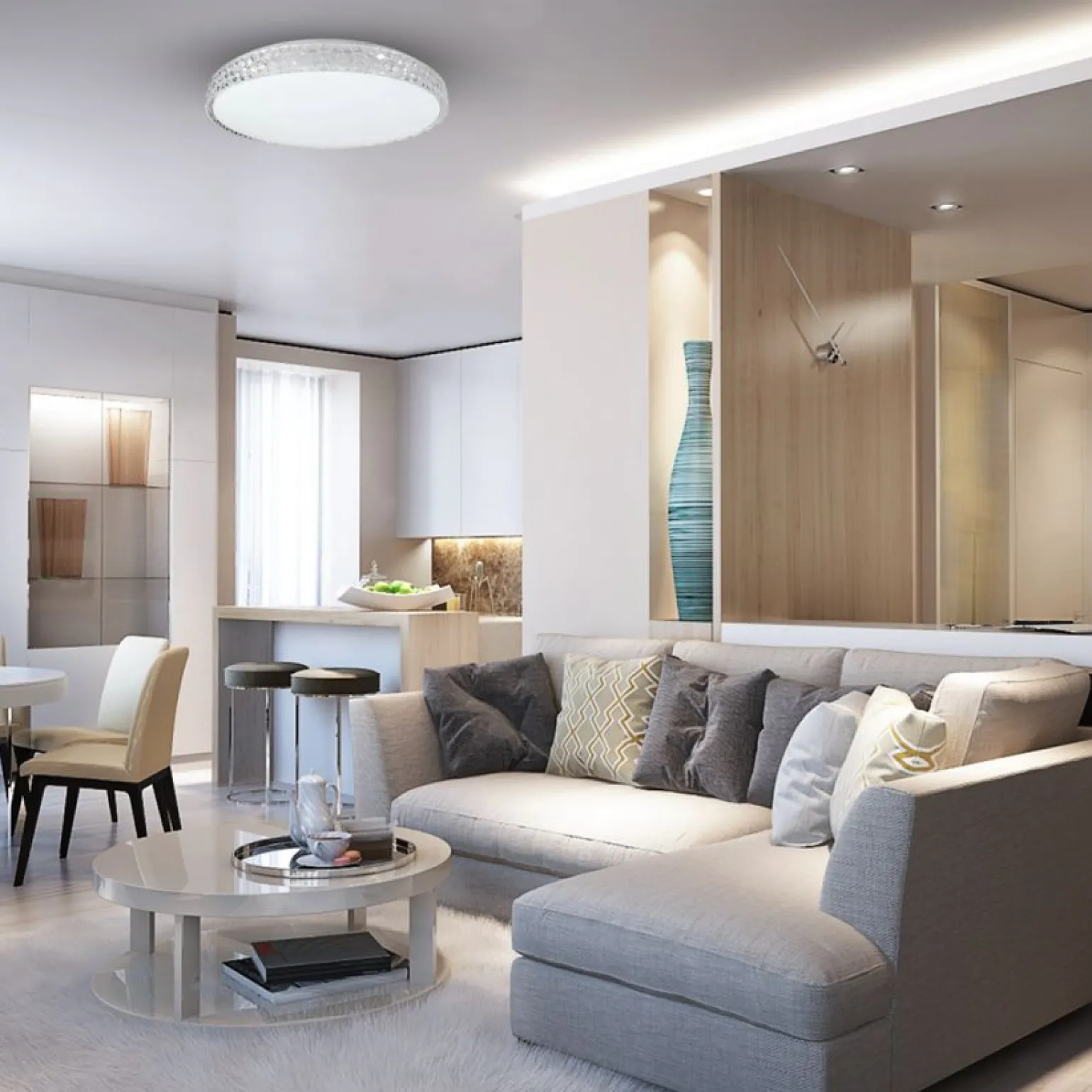 Sklep Kaja Kryształowa lampa sufitowa LED do sypialni ML8499 RONDO | Kaja