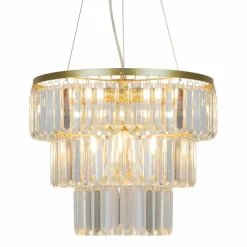 Best Sale Kryształowa lampa wisząca do salonu P17127-4-1GD TIFANNY | Kaja Żyrandole Nowoczesne