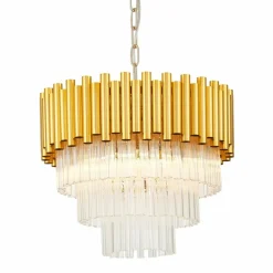 Shop Kryształowa lampa wisząca na złotym łańcuchu 20149PM PRIMA | Kaja Żyrandole Nowoczesne