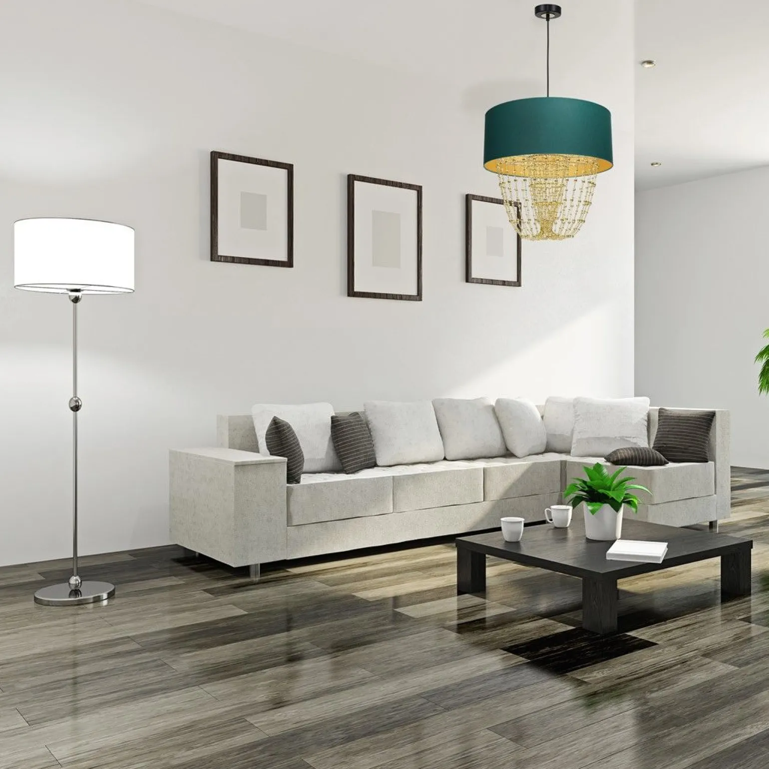 Sklep Kaja Kryształowa lampa wisząca z zielonym abażurem MLP6452 z serii ALMERIA | Kaja Ośw