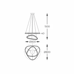 Best Sale Kryształowa, ledowa lampa do salonu MD3169-2-3GT ATHESA | Kaja Żyrandole Nowoczesne