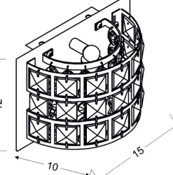 Sklep Kaja Kryształowa, półokrągła lampa ścienna 21-87228 SATURN | Kaja