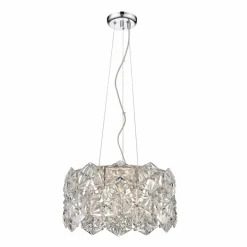Fashion Kryształowa, srebrna lampa do salonu P0534-05C-F4AC DAVI | Kaja Żyrandole Nowoczesne
