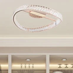 Sklep Kaja Kryształowa, złota lampa sufitowa LED MX3317-1-3GT GANO | Kaja