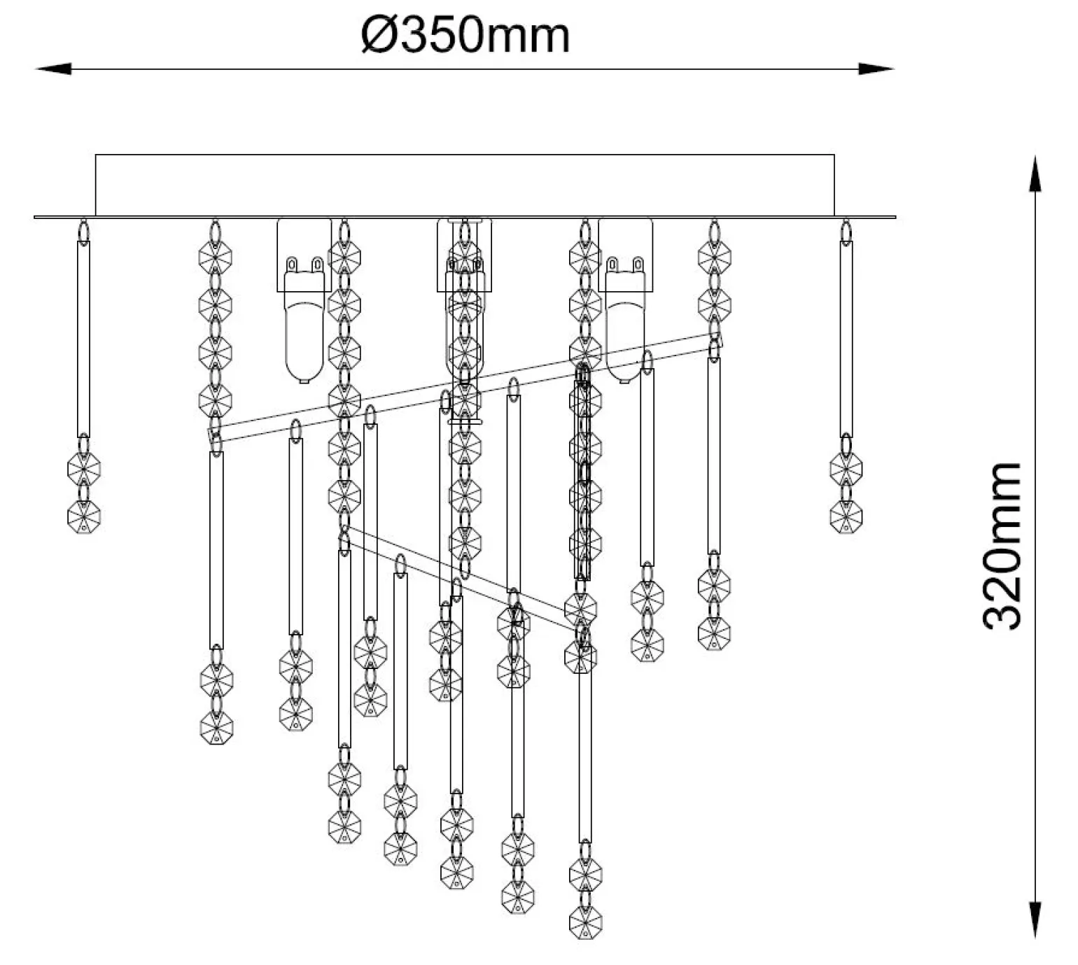 Sklep Kaja Kryształowy, dekoracyjny plafon do salonu 19154M TERRE | Kaja