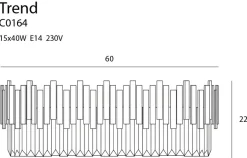 Sklep Kaja Kryształowy plafon na 15 żarówek E14 ⌀60cm MX C0164 TREND | Kaja
