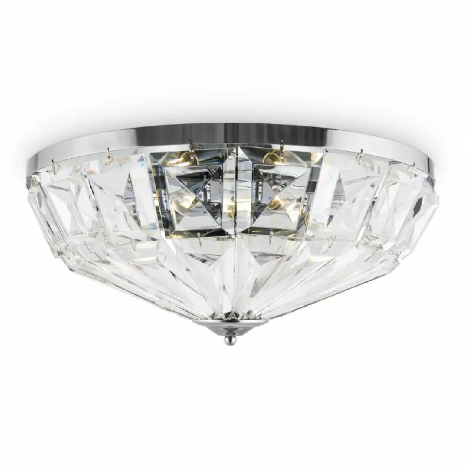 Sklep Kaja Kryształowy plafon ze srebrną ramką ⌀48,5cm MOD094CL-06CH serii FACET