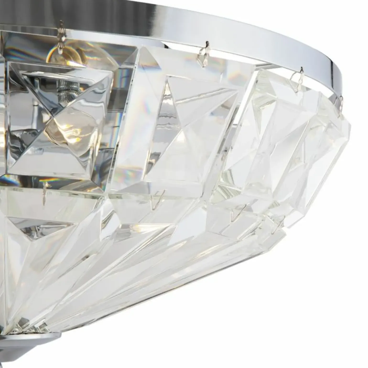 Sklep Kaja Kryształowy plafon ze srebrną ramką ⌀48,5cm MOD094CL-06CH serii FACET