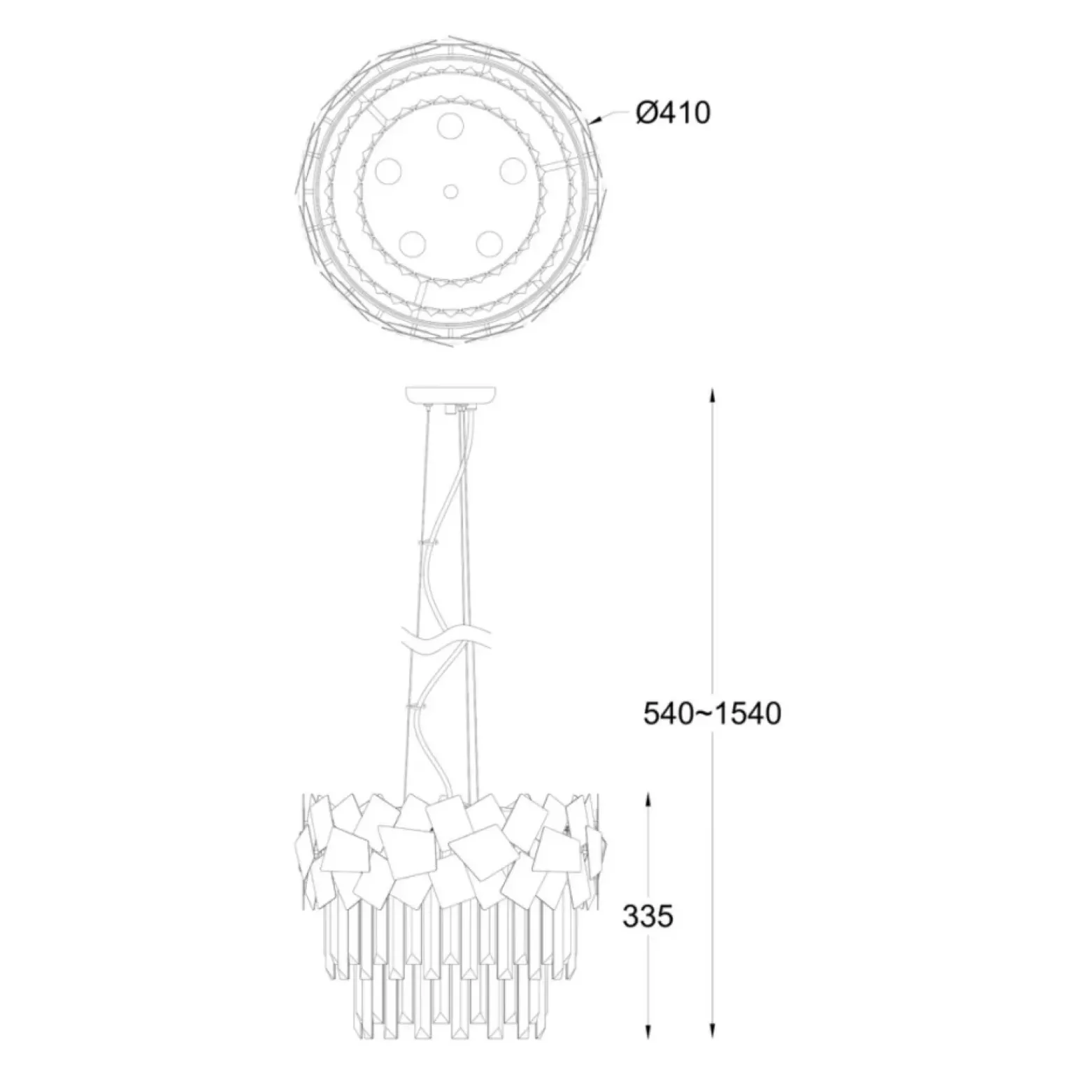 Flash Sale Kryształowy żyrandol do salonu P0506-05A-F4E3 QUASAR | Kaja Żyrandole Nowoczesne
