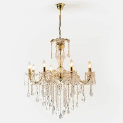 Shop Kryształowy żyrandol w stylu glamour ZM 14004/8-GLD CHATEAU | Kaja Żyrandole Nowoczesne