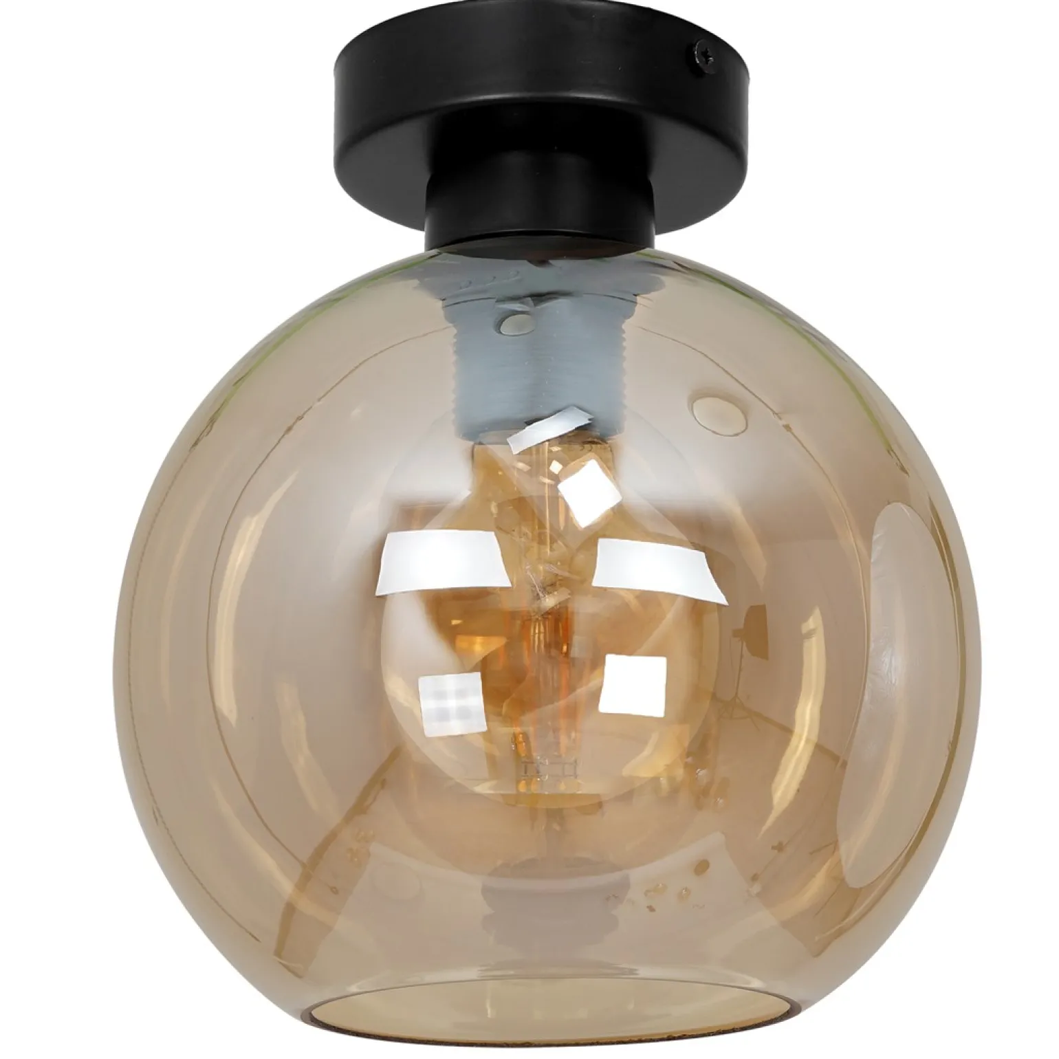 Sklep Kaja Kulista lampa sufitowa z bursztynowym kloszem MLP6575 SOFIA | Kaja