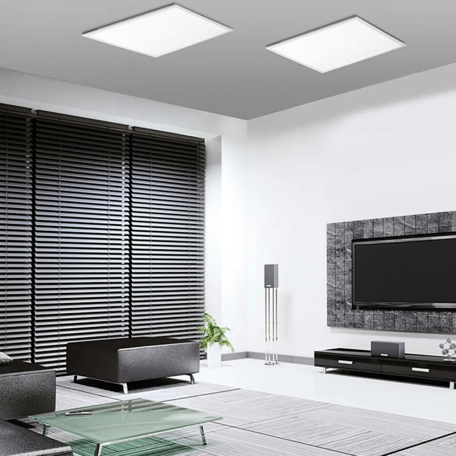 Store Kwadratowa lampa sufitowa LED z pilotem 14531-16 z serii FLAT | Kaja Żyrandole Nowoczesne