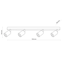 Best Kwadratowa lampa sufitowa z reflektorami TK 3293 TOP WOOD | Kaja Żyrandole Nowoczesne