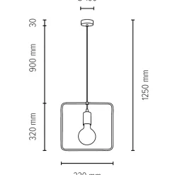 Sale Kwadratowa lampa wisząca z drewnianą oprawką 1651174 CARSTEN | Kaja Żyrandole Nowoczesne