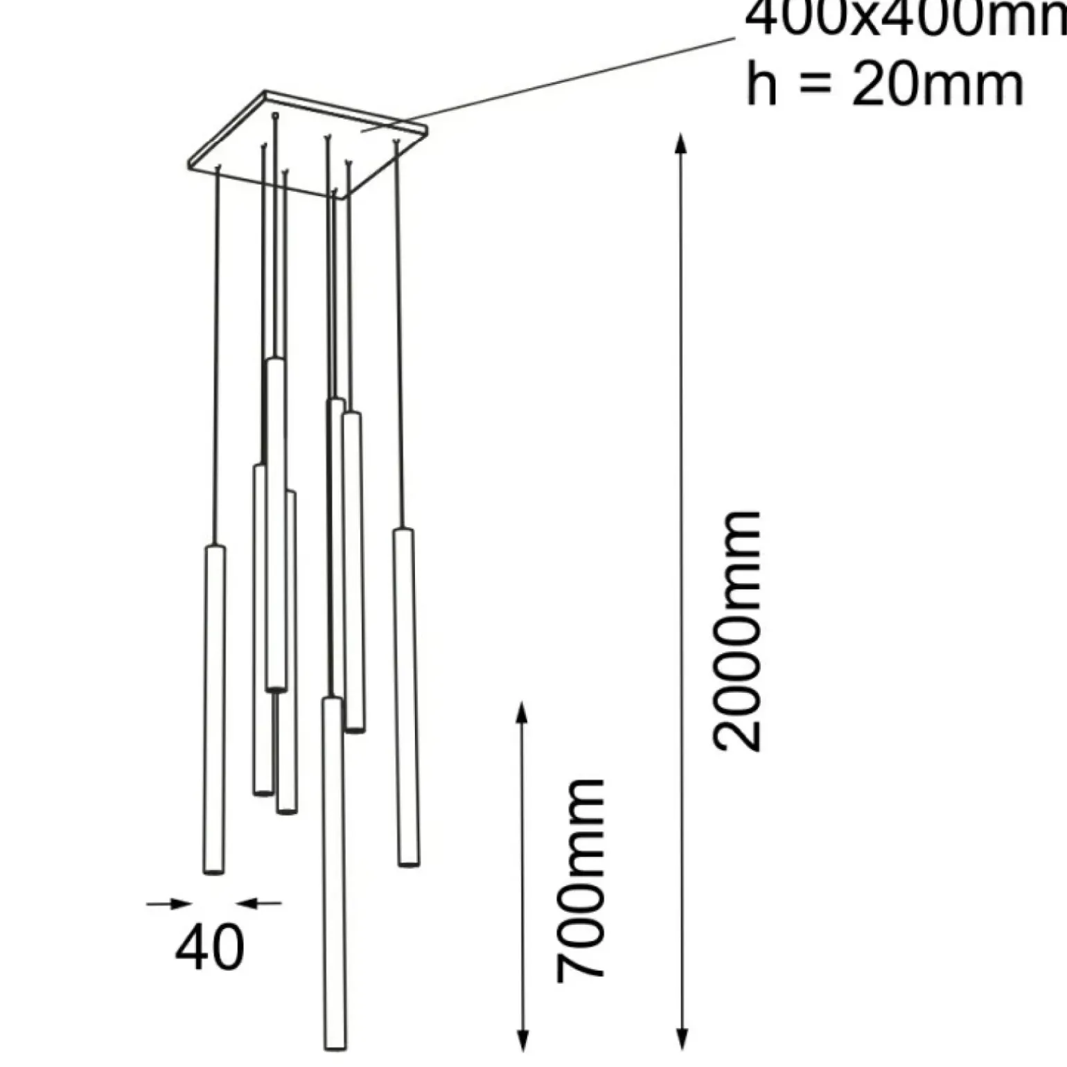 Cheap Kwadratowa lampa wisząca z czarnymi tubami ANT 5530 YABU | Kaja Żyrandole Nowoczesne