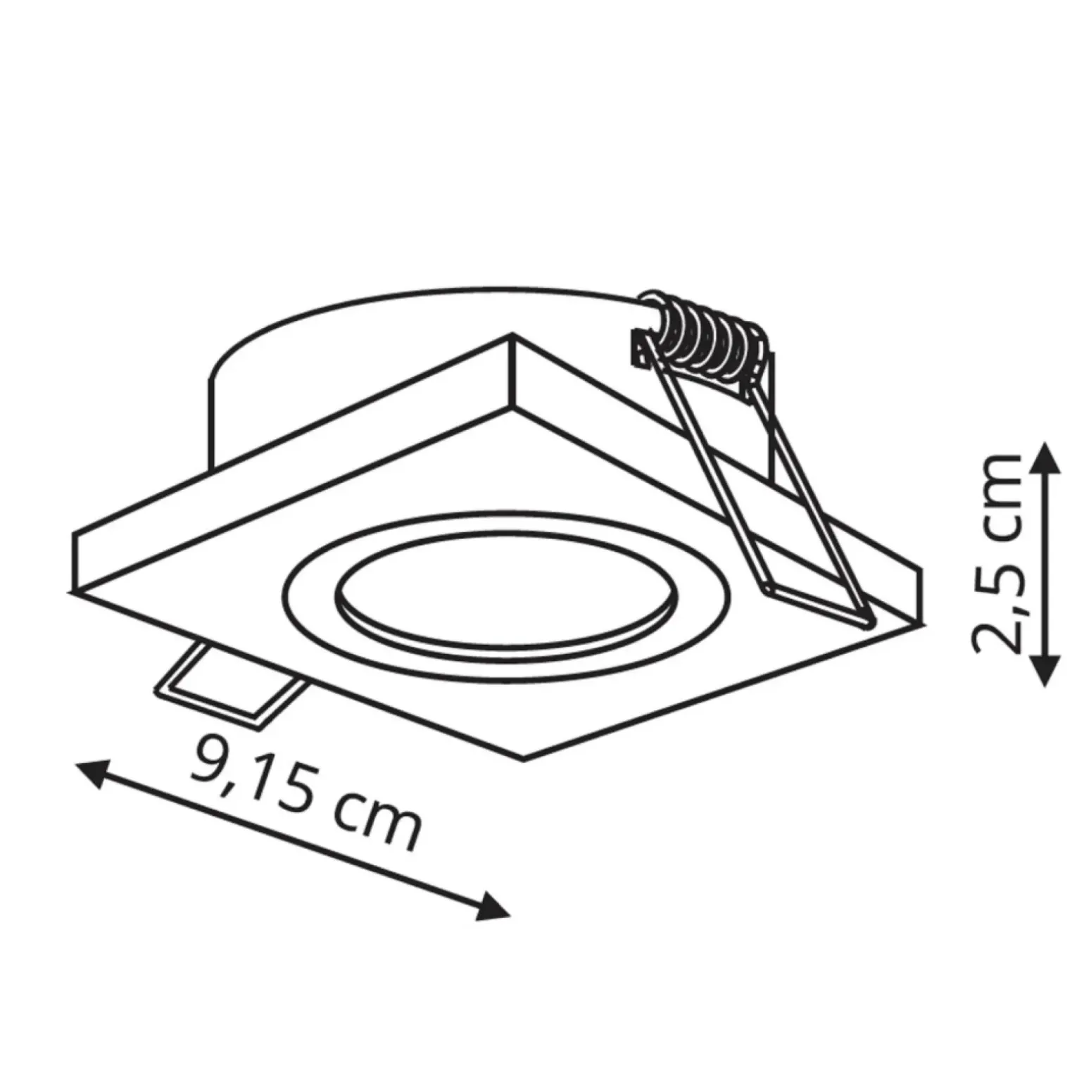Sklep Kaja Kwadratowe oczko podtynkowe LP-2780/1RS BK METIS | Kaja Oświetlenie