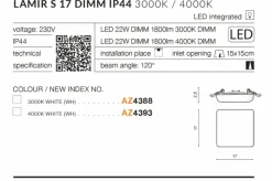 Sklep Kaja Kwadratowe oczko wpustowe LED łazienkowe AZ4393 LAMIR | Kaja