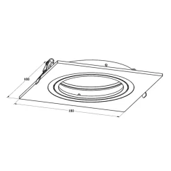 Sklep Kaja Kwadratowe, ruchome oczko podtynkowe 20071-BK BOXY DL 1 | Kaja
