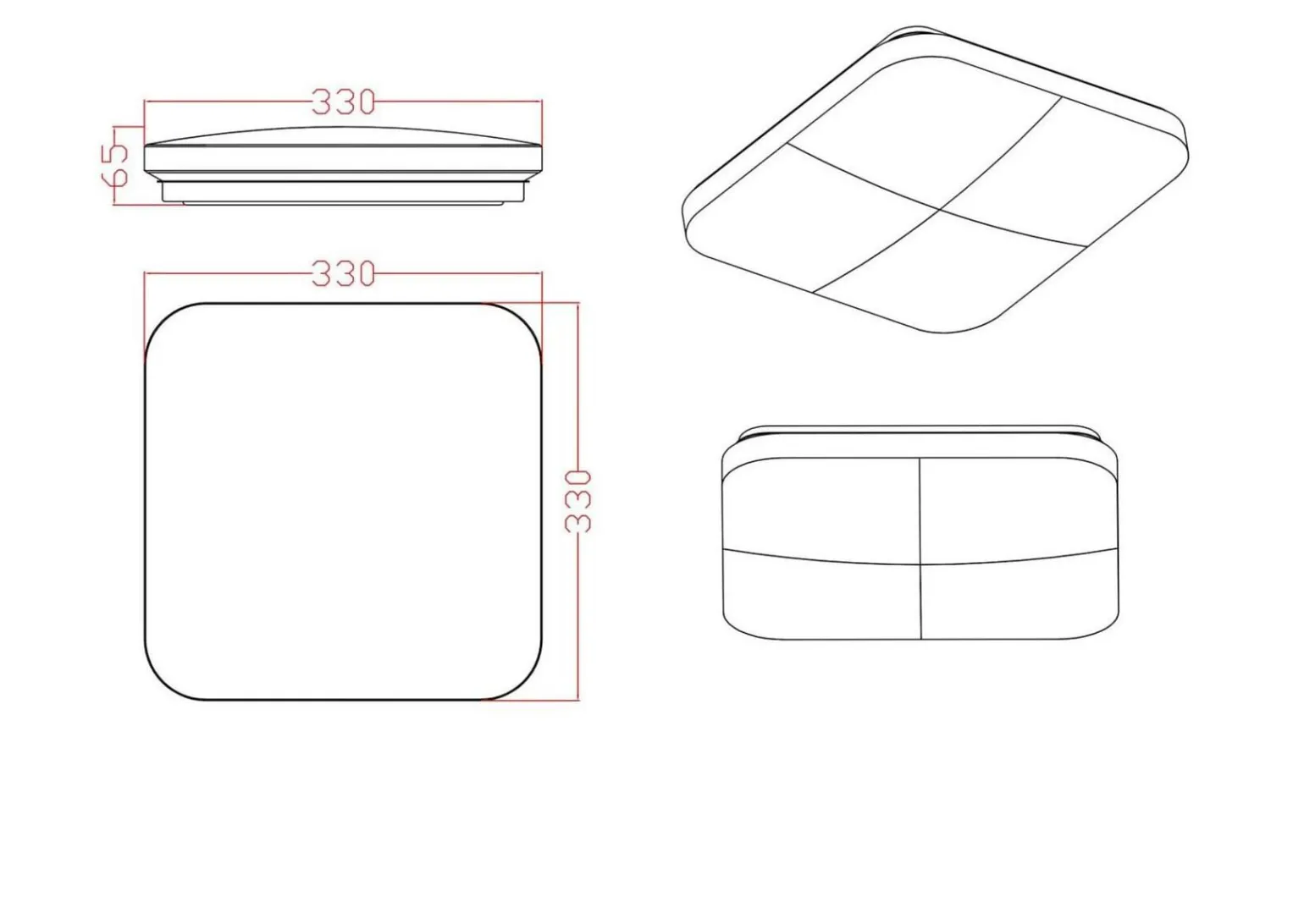 Sklep Kaja Kwadratowy plafon LED 33cmx33cm LP-335/1C S 4BK SQUARE – BABILON