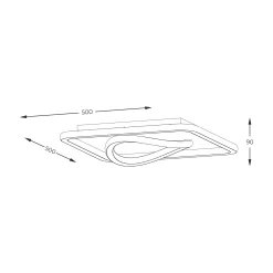 Sklep Kaja Kwadratowy plafon LED do salonu MX3889-1B-3BGT LENS | Kaja Oświetlenie