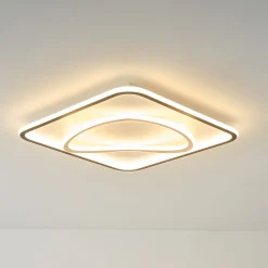 Sklep Kaja Kwadratowy plafon LED do salonu MX3889-1B-3BGT LENS | Kaja Oświetlenie