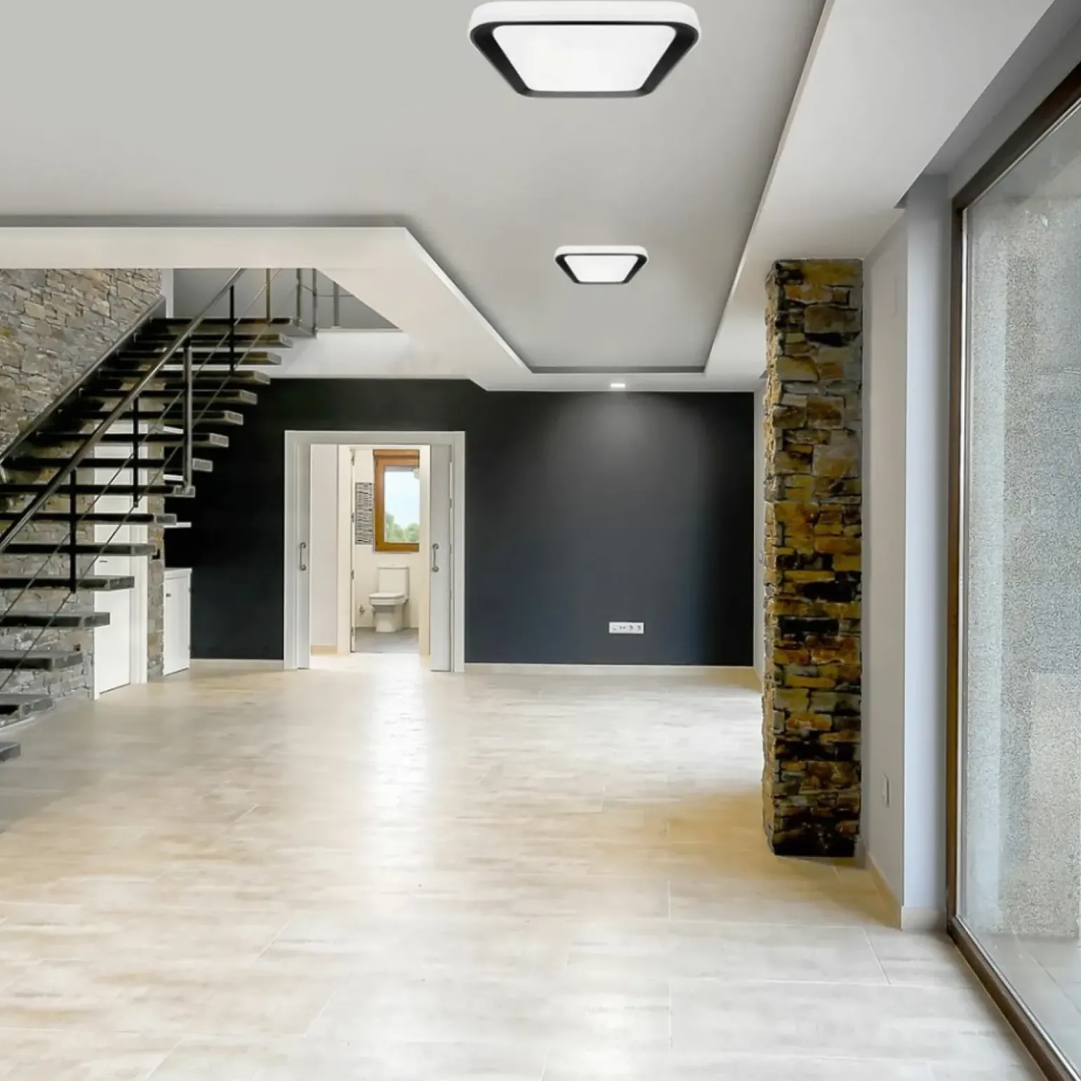 Sklep Kaja Kwadratowy plafon sufitowy, biało-czarny ML7929 z serii QUADRO | Kaja Oświetleni