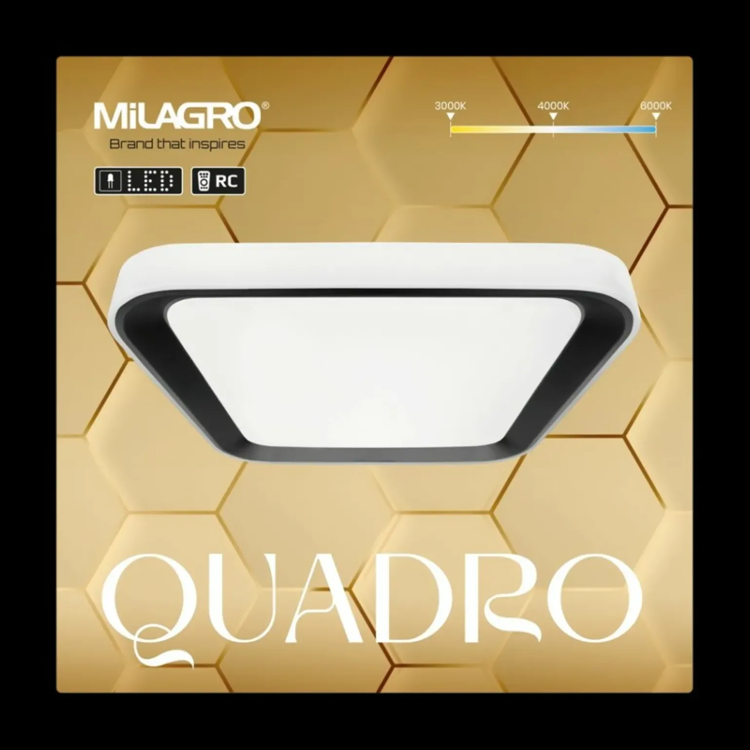 Sklep Kaja Kwadratowy plafon sufitowy, biało-czarny ML7929 z serii QUADRO | Kaja Oświetleni