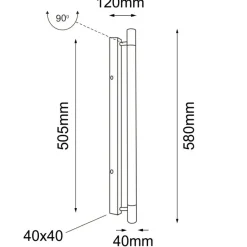 Sklep Kaja Lampa ścienna do łazienki, długi kinkiet ANT 8090 IBARA | Kaja