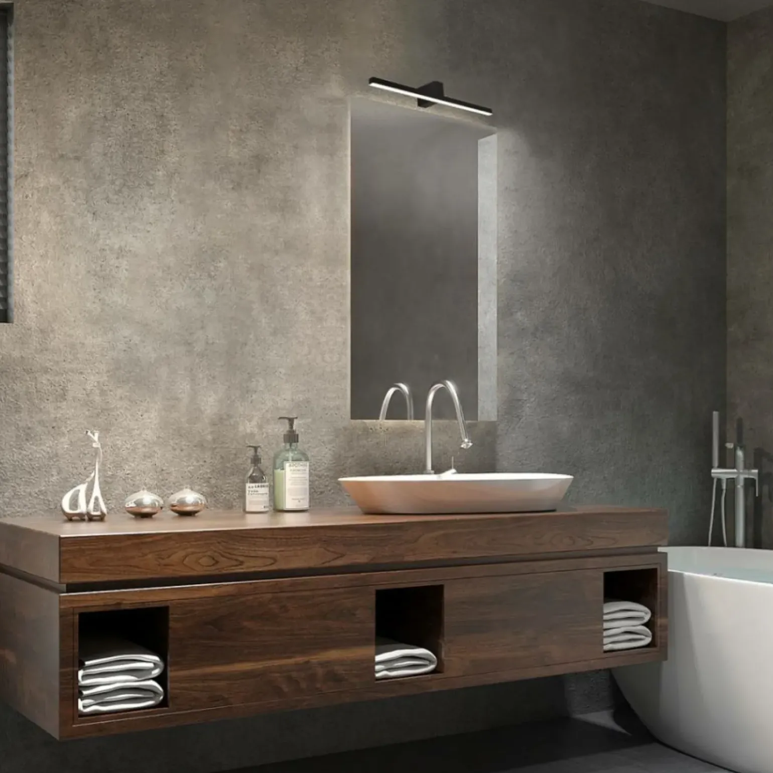 Sklep Kaja Lampa ścienna LED nad lustro łazienkowe LP-778/1W L BK z serii NEVADA