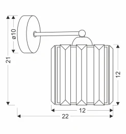 Sklep Kaja Lampa ścienna w stylu dark glamour 21-21090 GLASSIA | Kaja Oświetlenie