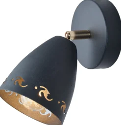 Sklep Kaja Lampa ścienna z czarno-złotym reflektorem 91-67159 COTY | Kaja