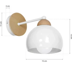 Sklep Kaja Lampa ścienna z drewnianymi elementami, do salonu MLP6420 z serii DAMA | Kaja Oś