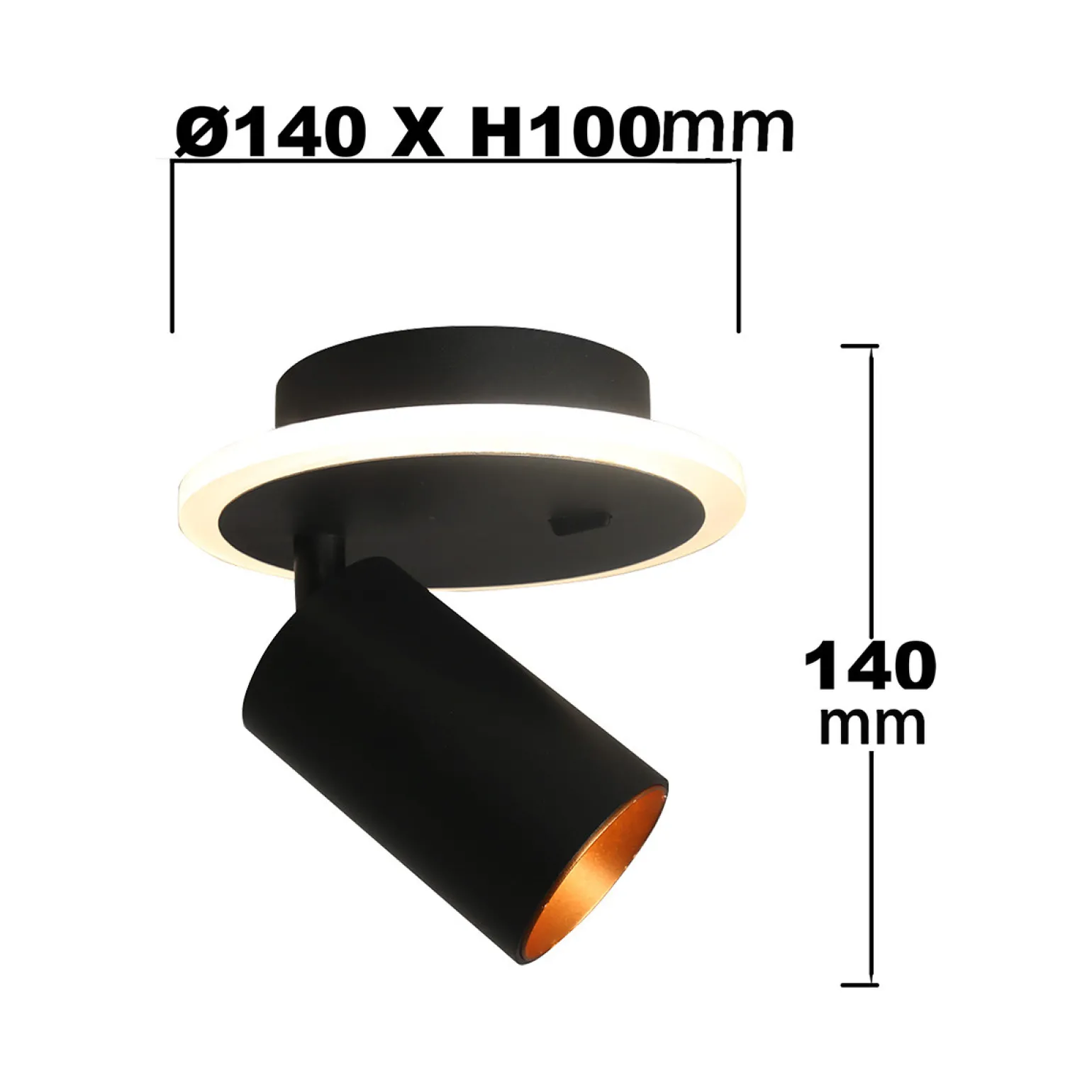 Sklep Kaja Lampa ścienna z dwoma światłami LED+GU10 LP-0612/1WS BK PARMA | Kaja