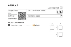 Sklep Kaja Lampa ścienna zewnętrzna elewacyjna LED AZ4342 ARBAX | Kaja