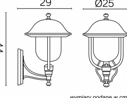 Sklep Kaja Lampa elewacyjna w czarnym kolorze K 3012/1/O g z serii PRINCE | Kaja Oświetleni