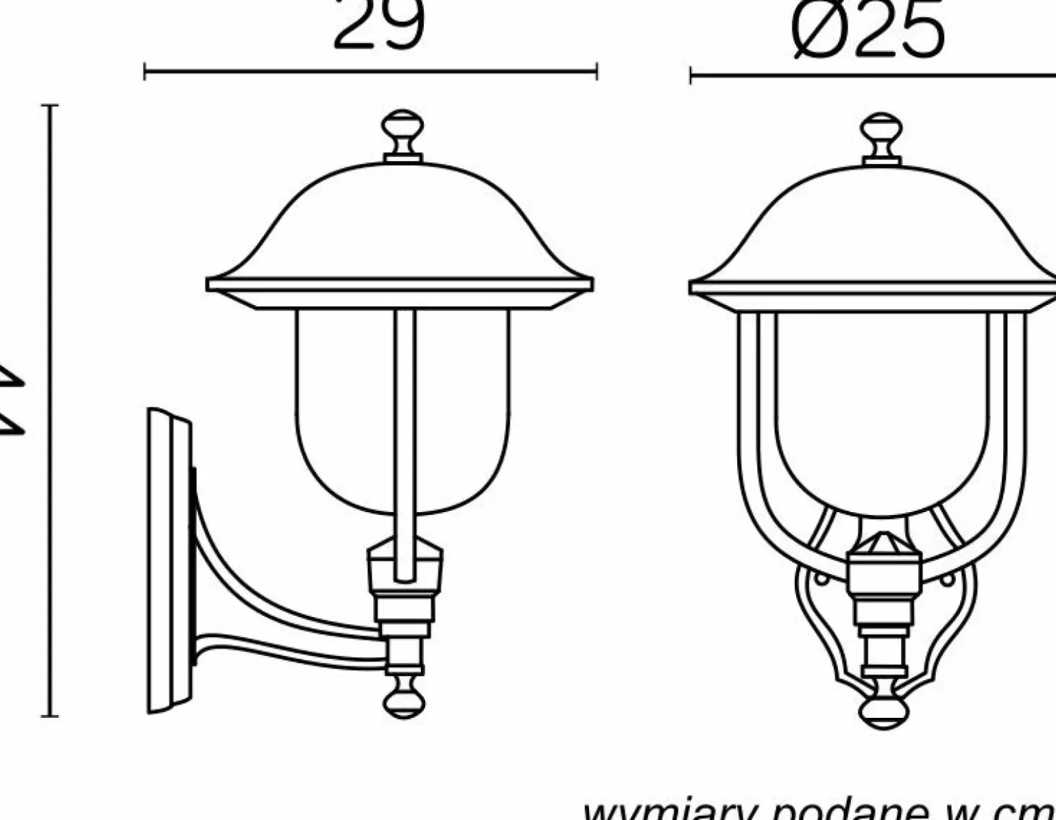 Sklep Kaja Lampa elewacyjna w czarnym kolorze K 3012/1/O g z serii PRINCE | Kaja Oświetleni