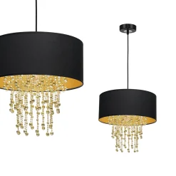 Sklep Kaja Lampa glamour w kolorze czerni i złota MLP6441 z serii ALMERIA | Kaja Oświetleni