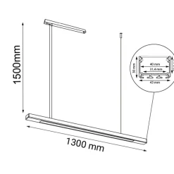 Clearance Lampa listwa o poziomym układzie 130cm 4000K ANT 8657 HAKODA | Kaja Żyrandole Nowoczesne
