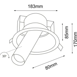 Sklep Kaja Lampa mocowana podtynkowo - tuba GU10 ANT 7806 YAKUMO | Kaja