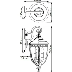 Sklep Kaja Lampa naścienna, owa FE-EB2-M-BRB z serii ENGLISH BRIDLE