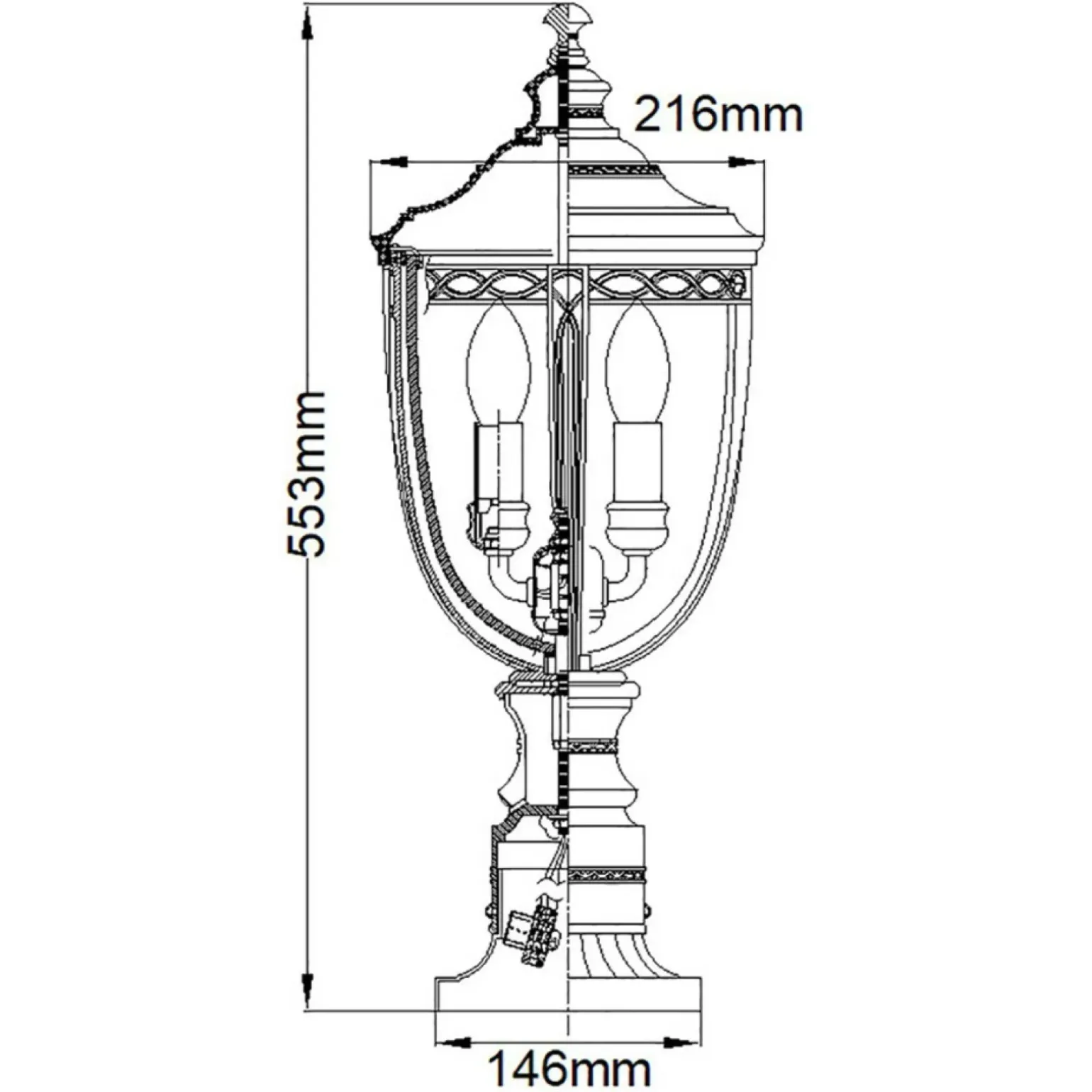 Sklep Kaja Lampa ogrodowa, na 3 żarówki FE-EB3-M-BLK z serii ENGLISH BRIDLE