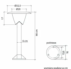 Sklep Kaja Lampa ogrodowa o wysokości 66cm 1083-66 z serii BIANCA