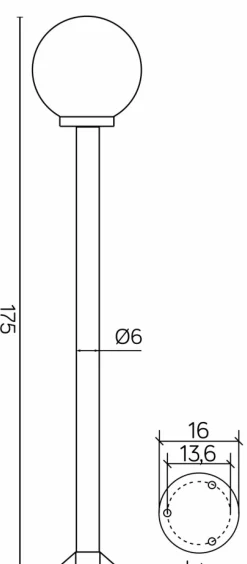 Sklep Kaja Lampa ogrodowa, pionowa, czarna podstawa K 5002/1/K 250 z serii KULE | Kaja Oświ