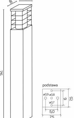 Sklep Kaja Lampa ogrodowa, kolor, wys. 75cm RADO II 1 AL z serii RADO II | Kaja Ośw