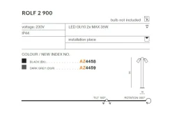 Sklep Kaja Lampa ogrodowa stojąca czarna dwukierunkowa AZ4458 ROLF | Kaja