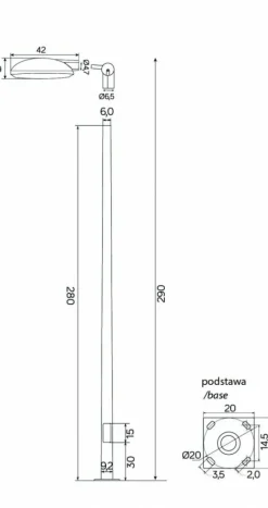 Sklep Kaja Lampa ogrodowa stojąca, latarnia, wbudowany LED TN-2900 z serii TYTAN | Kaja Ośw