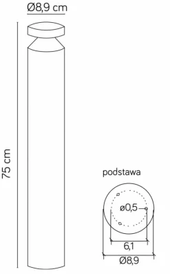 Sklep Kaja Lampa ogrodowa stojąca LED, oświetlenie podjazdu DL-750 z serii DELTA | Kaja Ośw