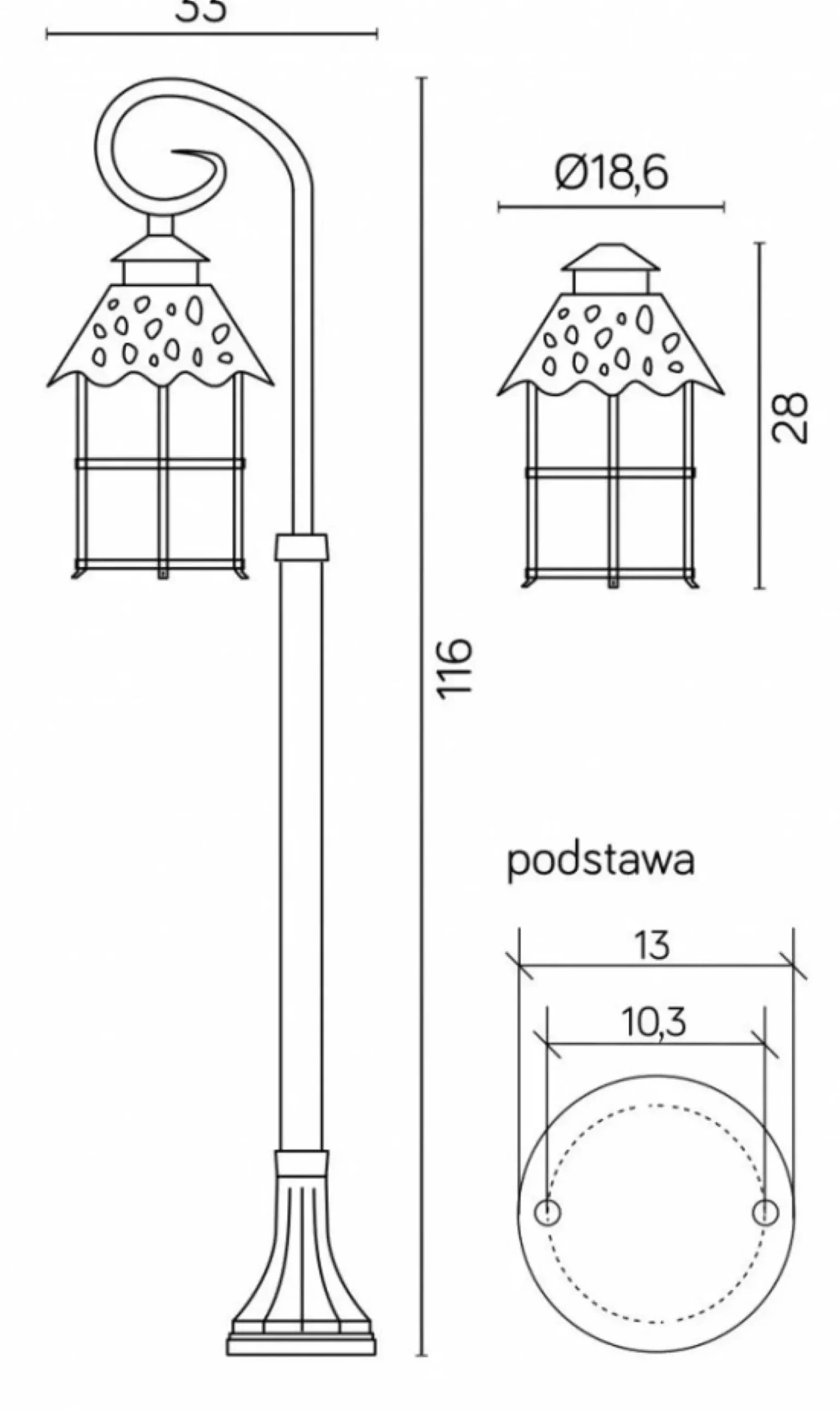 Sklep Kaja Lampa ogrodowa, uchwyt w kształcie ślimaka K 5002/2/R z serii TOLEDO | Kaja Oświ