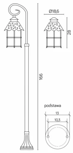 Sklep Kaja Lampa ogrodowa w dekoracyjnym wydaniu K 5002/1/R z serii TOLEDO | Kaja Oświetlen